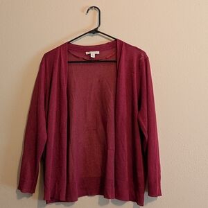 Cato Deep Red Open Front Cardigan